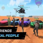 A Vice Online character standing in front of a sports car.