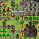 Age of Strategy gameplay screenshot showing different units and terrain.