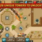 Ancient Allies Tower Defense gameplay screenshot showing various towers and units