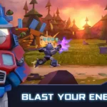 Angry Birds Transformers gameplay screenshot showing Optimus Prime transforming