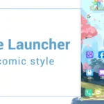 Anime Launcher home screen with interactive anime character