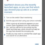 Appwatch interface showing ad detection