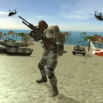 Army Car Driver gameplay screenshot showing a military vehicle.