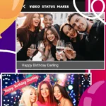 Birthday Video Maker 2023 interface screenshot.