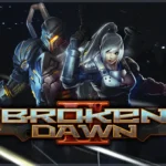 Broken Dawn II gameplay screenshot showing the character shooting enemies.
