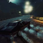 Burnout Drift 2 gameplay screenshot showing a car drifting