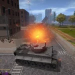 City Smash 2 gameplay screenshot showing buildings being destroyed.