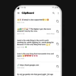 Clipboard app interface screenshot showing text editing options.