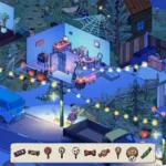 Close-up of a Wind Peaks scene showing a variety of interactive objects.