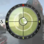 Compass Level app interface screenshot showing the compass feature.