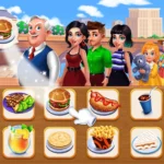 Cooking Truck gameplay screenshot showing various food items being prepared.