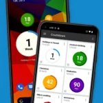 Countdown Widget app display with different colors