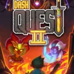 Dash Quest 2 gameplay screenshot showing character fighting enemies