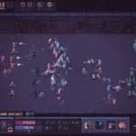 Despot’s Game gameplay screenshot showing pixelated characters fighting.