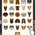 DogLife gameplay screenshot showing different dog breeds.