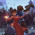 Doomsday Survival 2 gameplay screenshot showing a character fighting zombies