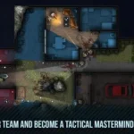 Door Kickers gameplay screenshot showing a top down view of a building with SWAT team members positioned strategically.