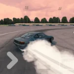 Drift Fanatics Car Drifting gameplay screenshot showing a car drifting