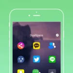 Dual Space interface showcasing multiple app clones