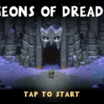 Dungeons of Dreadrock gameplay screenshot showing the character interacting with the environment.