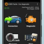 EOBD Facile app interface showing diagnostic information