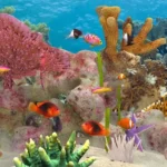 Fish Farm 3 – Aquarium gameplay screenshot showing various fish in a tank.