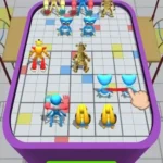 Gameplay of Unify Master: Blue Monster depicting a battle scene.