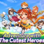 Gameplay screenshot of Angry Purrs Idle RPG! showing various cat girl characters.