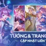 Garena Liên Quân Mobile gameplay screenshot showing characters battling in a lane