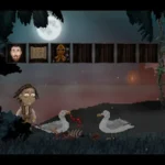Ghost In The Mirror gameplay screenshot showing a character interacting with a ghost