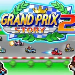 Grand Prix Story 2 gameplay screenshot showing a race track