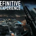 Hitman Sniper gameplay screenshot showing Agent 47 aiming down his scope.