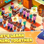 Idle Cooking School gameplay screenshot showing various cooking stations