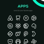 Linebit Light Icon Pack interface with various icons and a search bar.