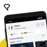 LingQ interface showing language options