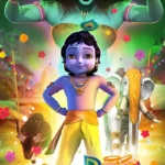 Little Krishna running through Vrindavan