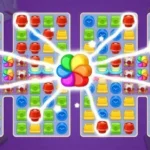 Main gameplay screen of Match Puzzle House showcasing the match-3 puzzle interface.