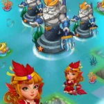 Merge Mermaids gameplay screenshot showing merging of items