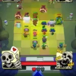 Mini Castle Duels gameplay screenshot showing a battle in progress.