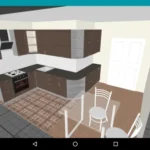 My Kitchen app interface with various kitchen design elements.