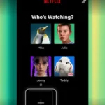 Netflix home screen with recommended movies.