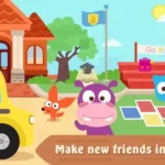 Papo Town: School playground with animal characters playing
