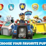 PAW Patrol Rescue World gameplay screenshot showing Chase in his police cruiser.
