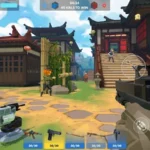 Polygon Arena gameplay screenshot showing characters in a colorful arena.