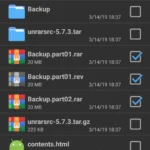 RAR app interface showcasing file management features