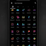 Retro Mode Icon Pack Neon home screen example