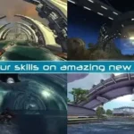 Riptide GP2 gameplay screenshot showing a hydro jet performing a stunt.