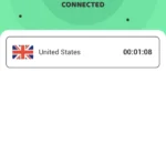 SafeLight VPN interface showing connection status