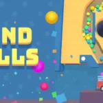 Sand Balls gameplay screenshot showing colorful balls falling into a truck
