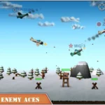 Sky Aces 2 gameplay screenshot showing a plane in flight